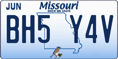 MO license plate BH5Y4V