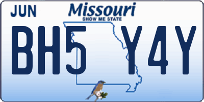 MO license plate BH5Y4Y