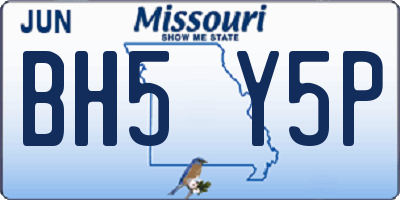 MO license plate BH5Y5P
