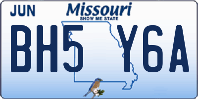 MO license plate BH5Y6A