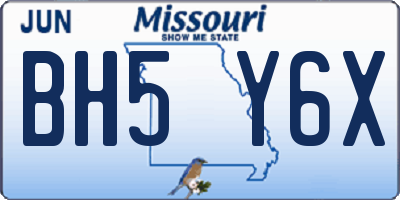 MO license plate BH5Y6X