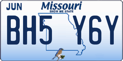 MO license plate BH5Y6Y