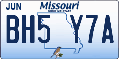 MO license plate BH5Y7A