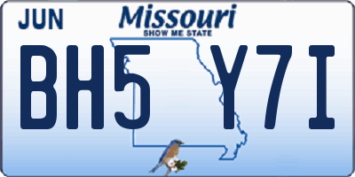 MO license plate BH5Y7I