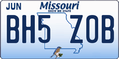 MO license plate BH5Z0B