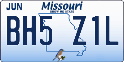 MO license plate BH5Z1L