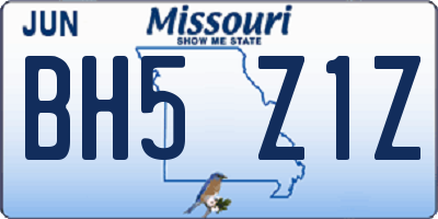 MO license plate BH5Z1Z