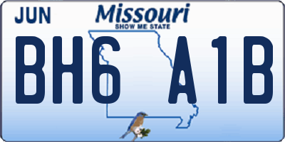MO license plate BH6A1B