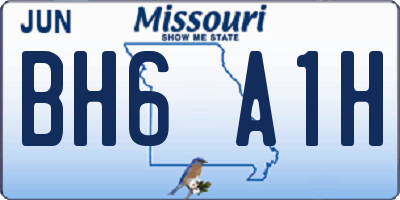 MO license plate BH6A1H