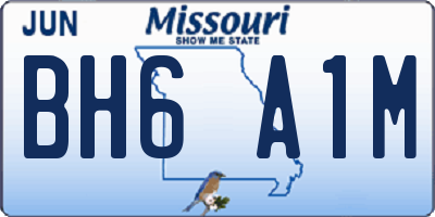 MO license plate BH6A1M