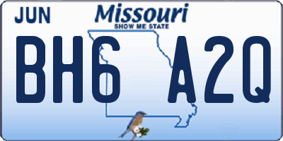 MO license plate BH6A2Q
