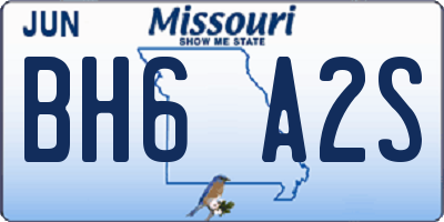 MO license plate BH6A2S