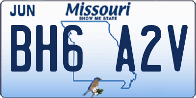 MO license plate BH6A2V