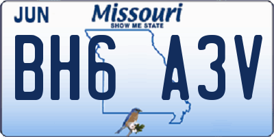 MO license plate BH6A3V