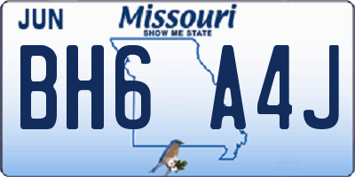 MO license plate BH6A4J
