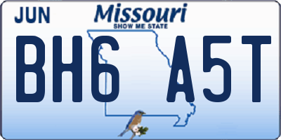 MO license plate BH6A5T