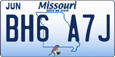 MO license plate BH6A7J