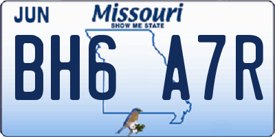 MO license plate BH6A7R