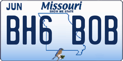 MO license plate BH6B0B