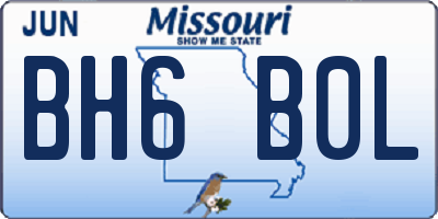 MO license plate BH6B0L