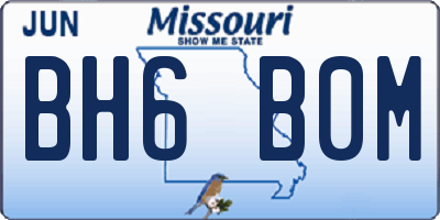 MO license plate BH6B0M