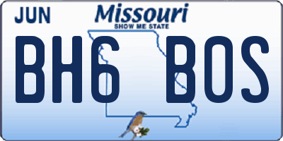MO license plate BH6B0S