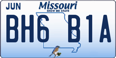 MO license plate BH6B1A