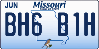 MO license plate BH6B1H