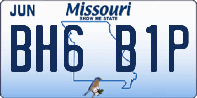 MO license plate BH6B1P