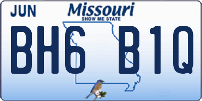 MO license plate BH6B1Q