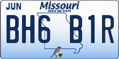 MO license plate BH6B1R
