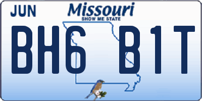 MO license plate BH6B1T