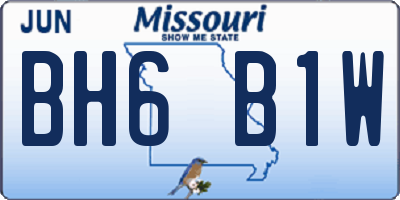 MO license plate BH6B1W