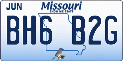 MO license plate BH6B2G