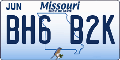 MO license plate BH6B2K