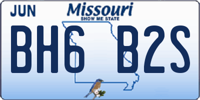 MO license plate BH6B2S