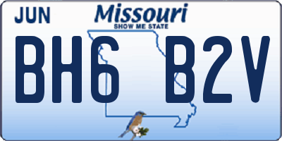 MO license plate BH6B2V