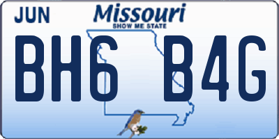MO license plate BH6B4G