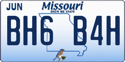 MO license plate BH6B4H