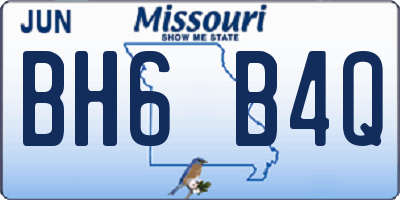 MO license plate BH6B4Q