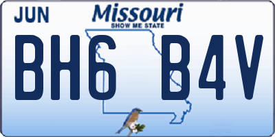 MO license plate BH6B4V
