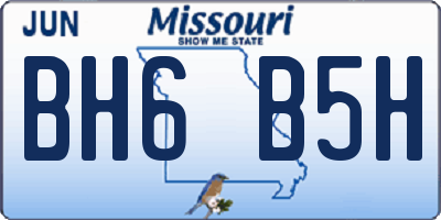 MO license plate BH6B5H