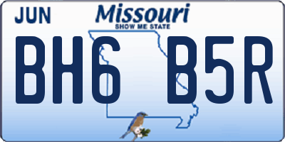MO license plate BH6B5R