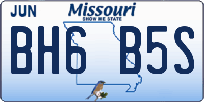 MO license plate BH6B5S