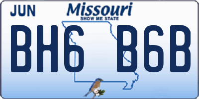 MO license plate BH6B6B