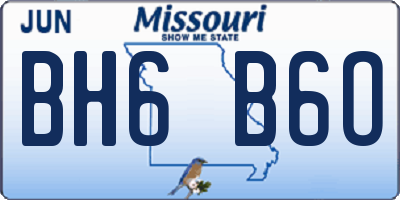 MO license plate BH6B6O