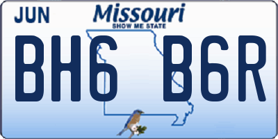 MO license plate BH6B6R