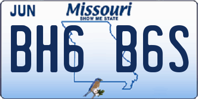 MO license plate BH6B6S
