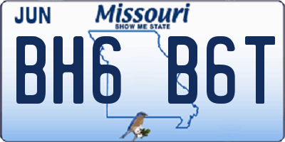 MO license plate BH6B6T