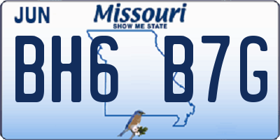 MO license plate BH6B7G